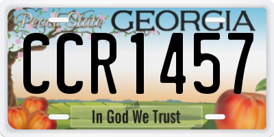 GA license plate CCR1457
