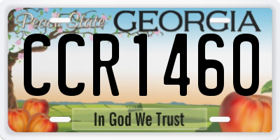 GA license plate CCR1460
