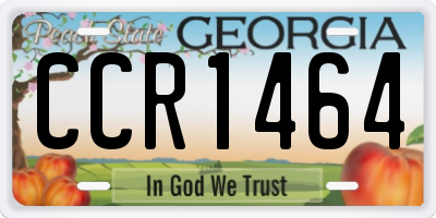GA license plate CCR1464
