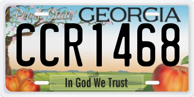 GA license plate CCR1468