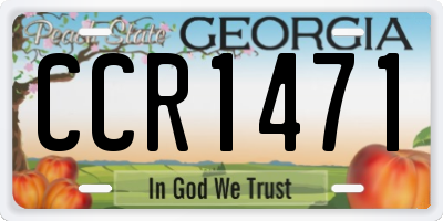 GA license plate CCR1471