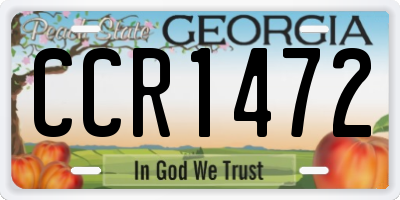 GA license plate CCR1472