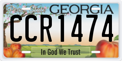 GA license plate CCR1474