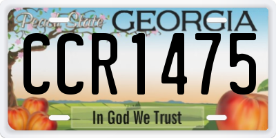 GA license plate CCR1475