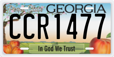 GA license plate CCR1477