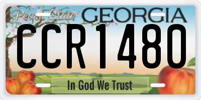 GA license plate CCR1480