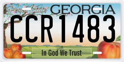 GA license plate CCR1483