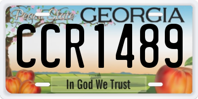 GA license plate CCR1489