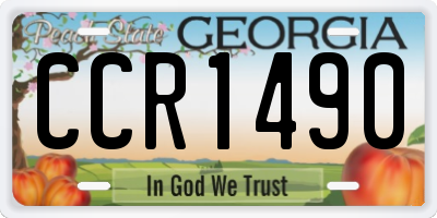 GA license plate CCR1490