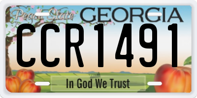 GA license plate CCR1491