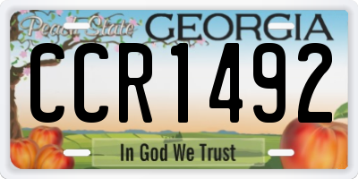 GA license plate CCR1492