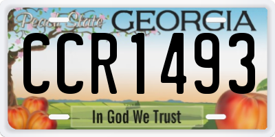 GA license plate CCR1493
