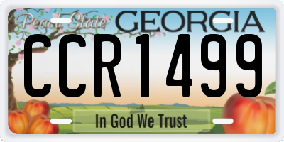 GA license plate CCR1499