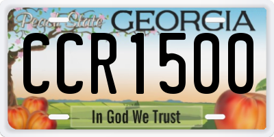 GA license plate CCR1500