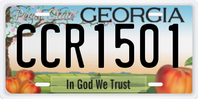 GA license plate CCR1501