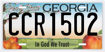 GA license plate CCR1502
