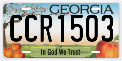 GA license plate CCR1503