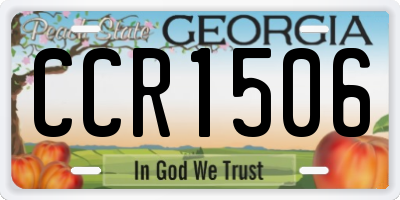 GA license plate CCR1506