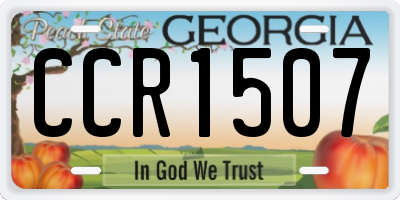 GA license plate CCR1507