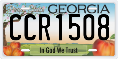 GA license plate CCR1508
