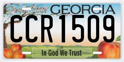 GA license plate CCR1509