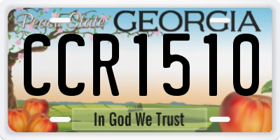 GA license plate CCR1510