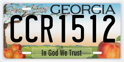 GA license plate CCR1512