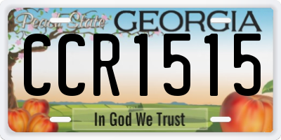 GA license plate CCR1515