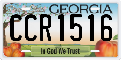 GA license plate CCR1516