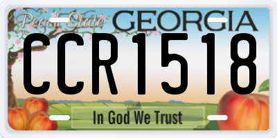 GA license plate CCR1518