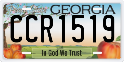 GA license plate CCR1519