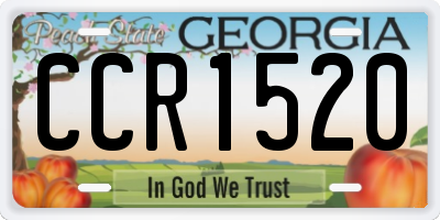 GA license plate CCR1520