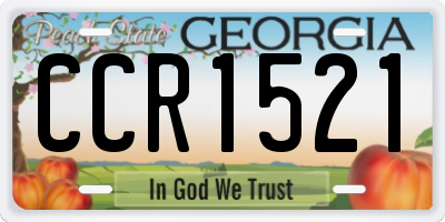 GA license plate CCR1521