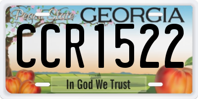 GA license plate CCR1522