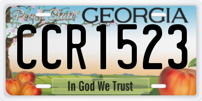 GA license plate CCR1523