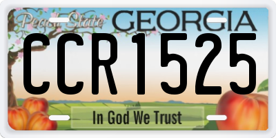 GA license plate CCR1525