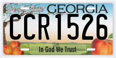 GA license plate CCR1526