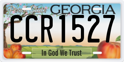 GA license plate CCR1527