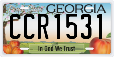 GA license plate CCR1531