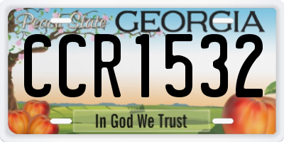 GA license plate CCR1532