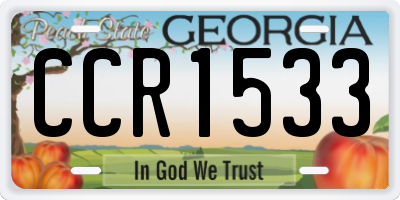 GA license plate CCR1533