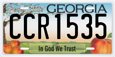 GA license plate CCR1535