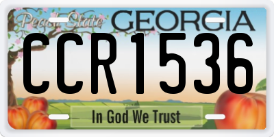 GA license plate CCR1536