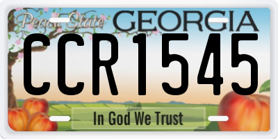 GA license plate CCR1545