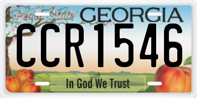 GA license plate CCR1546