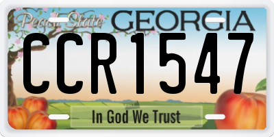 GA license plate CCR1547