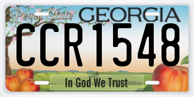 GA license plate CCR1548