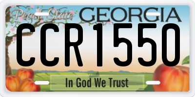 GA license plate CCR1550
