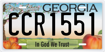 GA license plate CCR1551