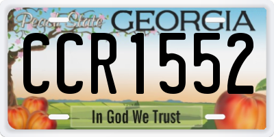 GA license plate CCR1552